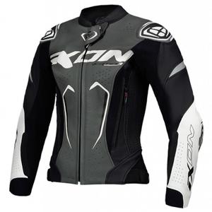 Chaqueta moto de cuero mujer IXON Vortex 3 negro-antracita-blanco