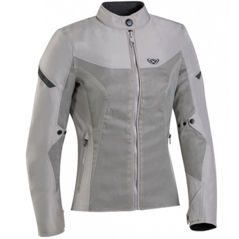 Chaqueta de moto para mujer IXON Fresh Lady gris-beige