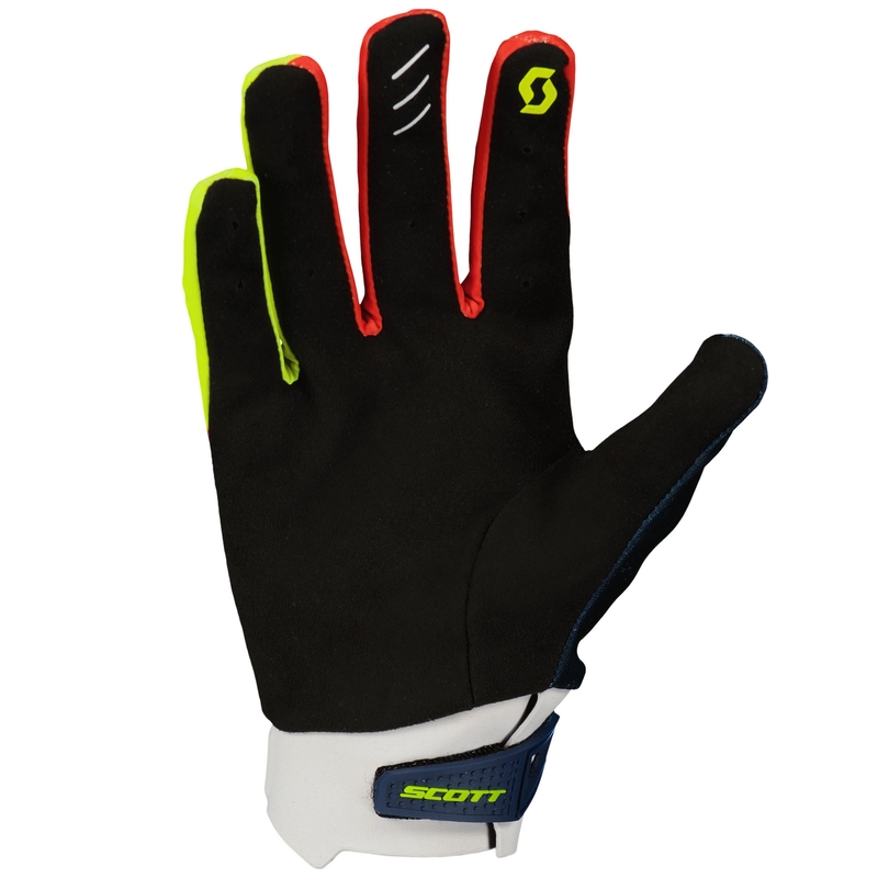 Guantes de motocross SCOTT EVO RACE azul-rojo-amarillo fluo