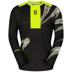 Camiseta de motocross SCOTT EVO Dirt negra-amarilla fluo
