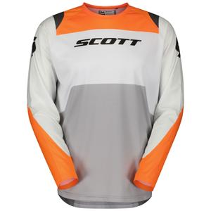 Camiseta de motocross SCOTT EVO Race blanco-naranja