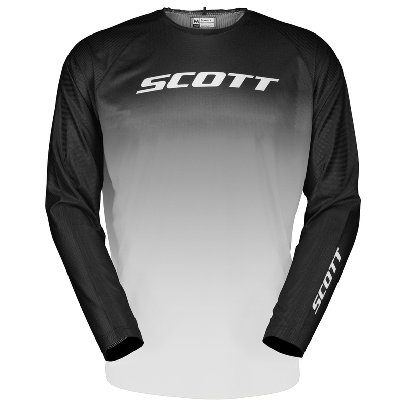 Camiseta de motocross SCOTT EVO Swap negra y blanca liquidación