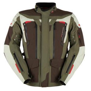 Chaqueta de moto Furygan Voyager verde-marrón-beige