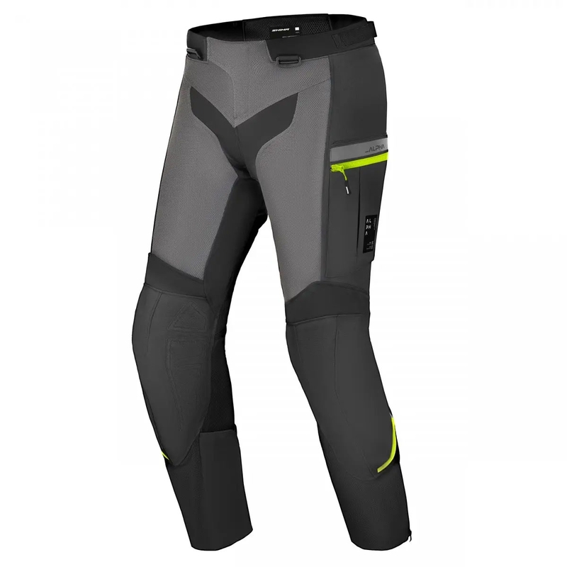 Pantalones de moto Shima Alpha negro-gris-amarillo fluo