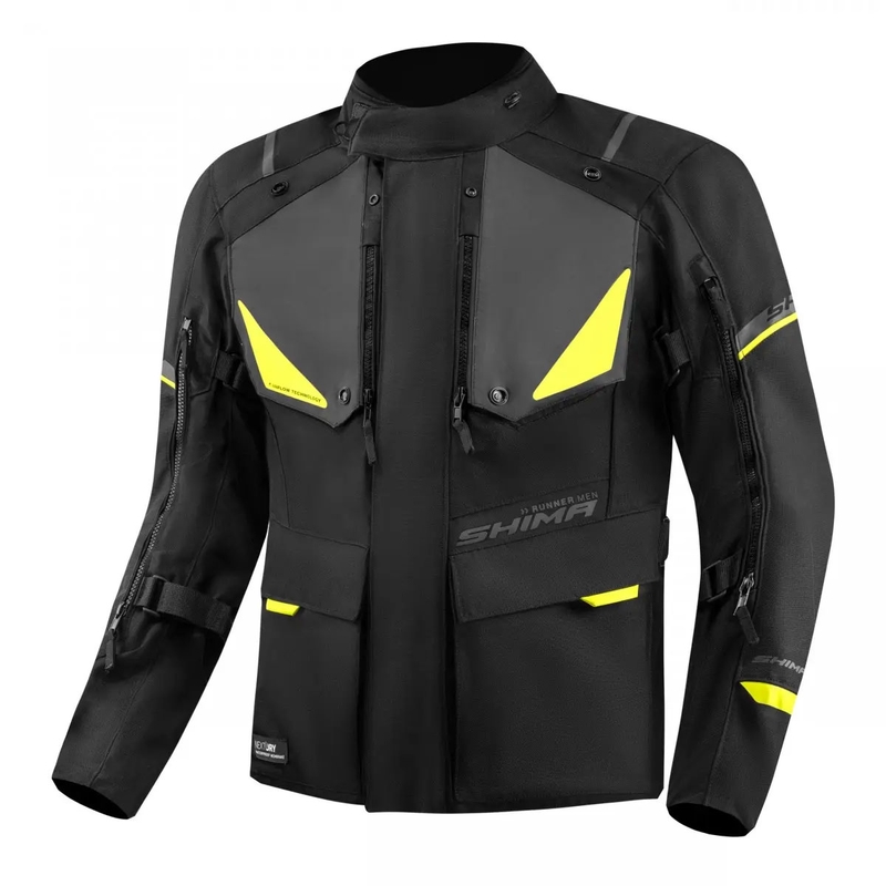 Chaqueta de moto Shima Runner negra-amarilla fluo