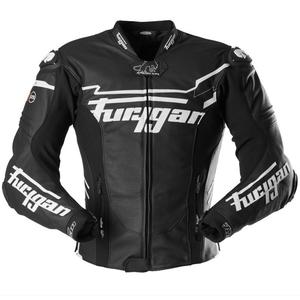 Chaqueta de cuero para moto Furygan Sirius negra y blanca