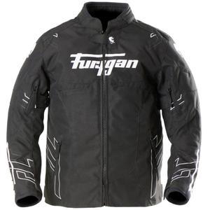 Chaqueta de moto infantil Furygan Neon Kid negra y blanca