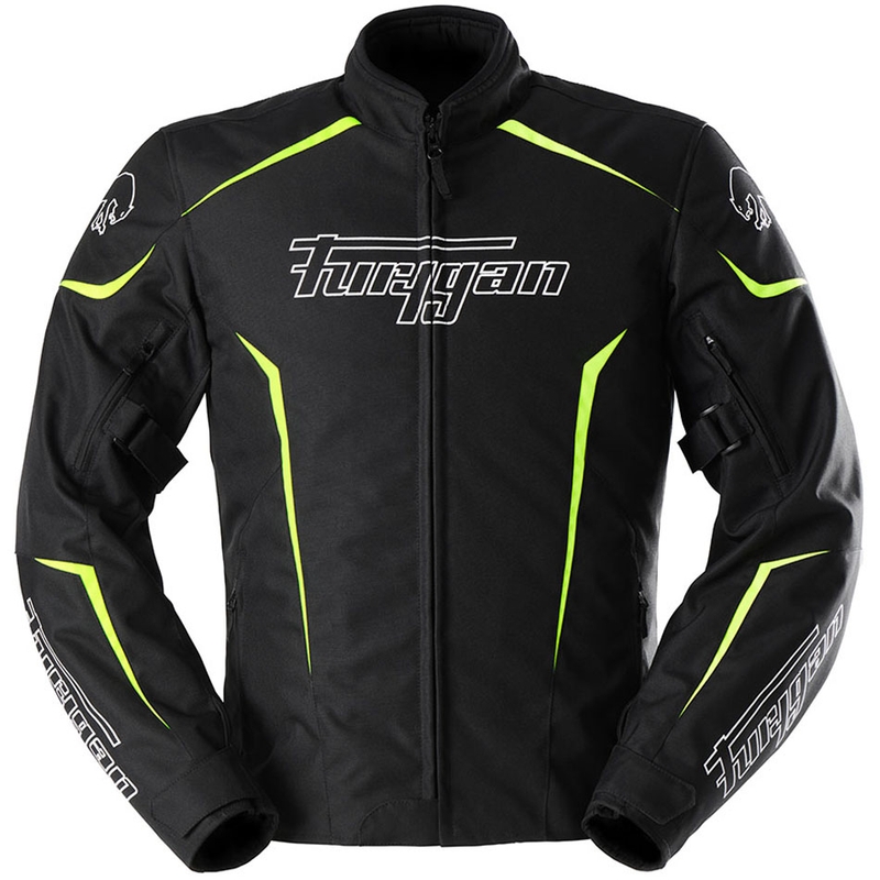 Chaqueta de moto Furygan Yori negra-blanca-amarilla fluo