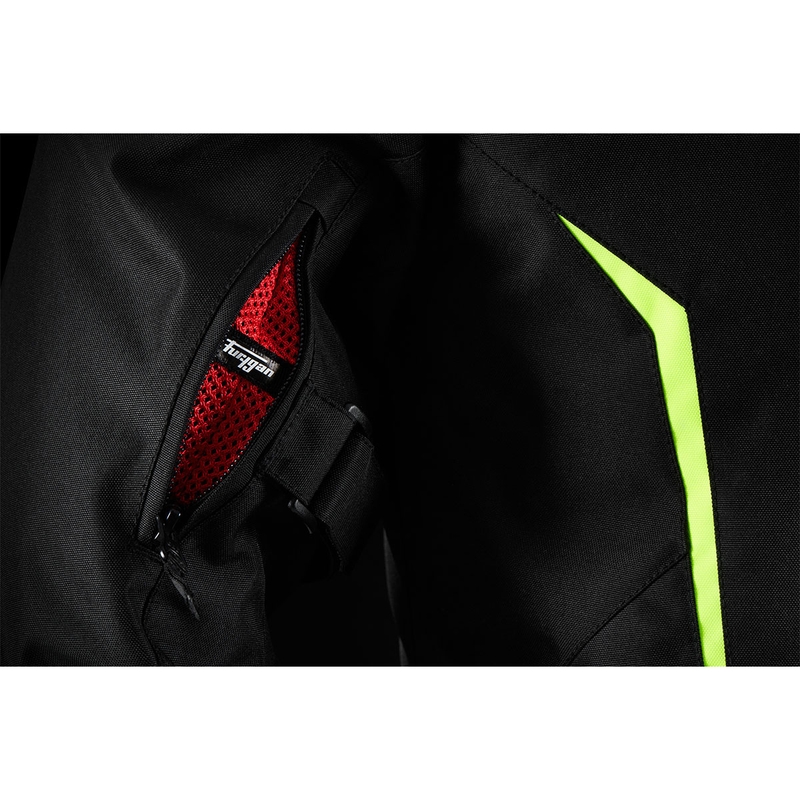 Chaqueta de moto Furygan Yori negra-blanca-amarilla fluo
