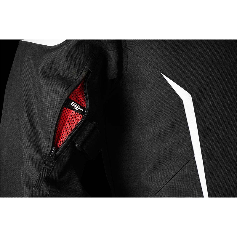 Chaqueta de moto Furygan Yori negra y blanca