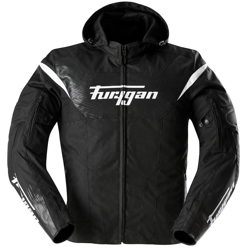 Chaqueta de moto Furygan Shard negra y blanca