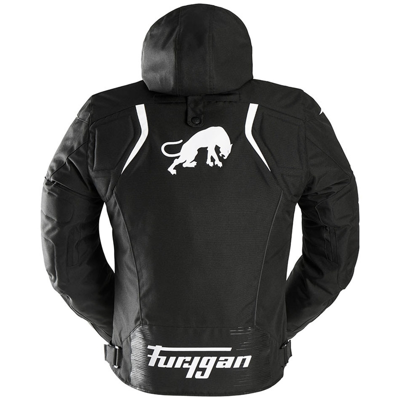 Chaqueta de moto Furygan Shard negra y blanca