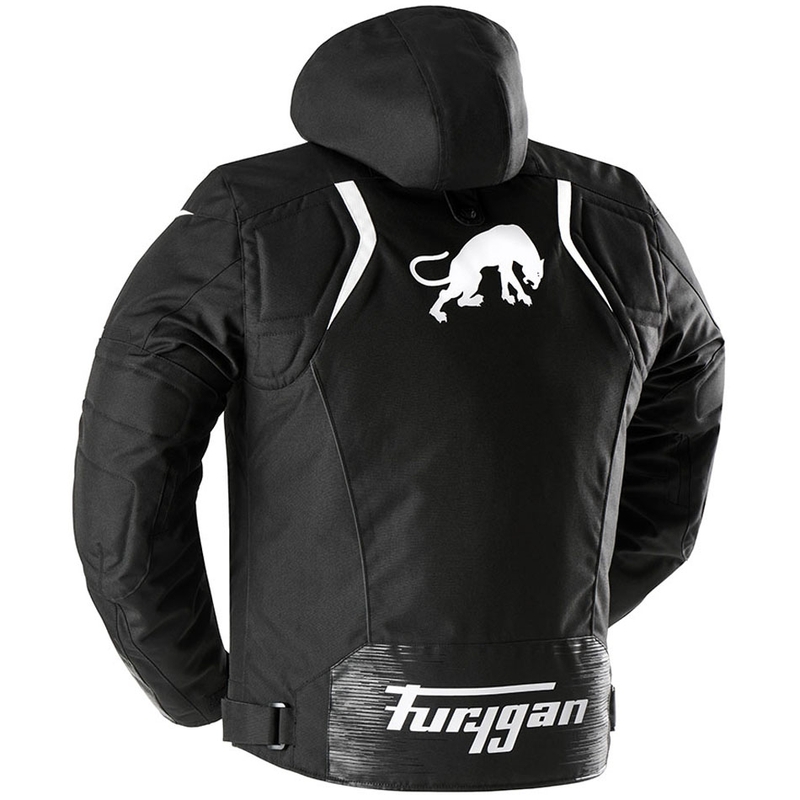 Chaqueta de moto Furygan Shard negra y blanca