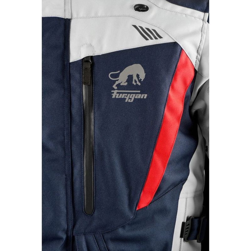 Chaqueta de moto Furygan Apalaches Evo azul-beige-roja