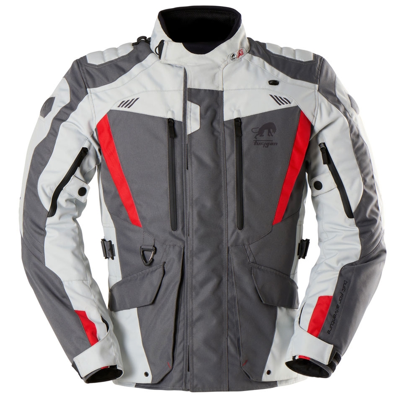 Chaqueta de moto Furygan Apalaches Evo gris-beige-roja