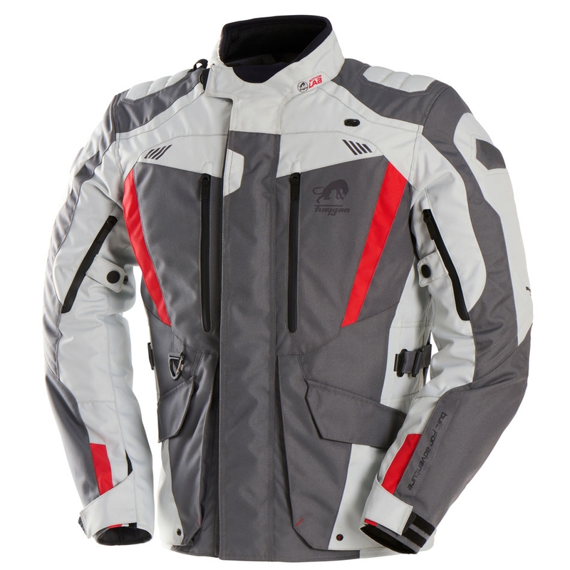 Chaqueta de moto Furygan Apalaches Evo gris-beige-roja