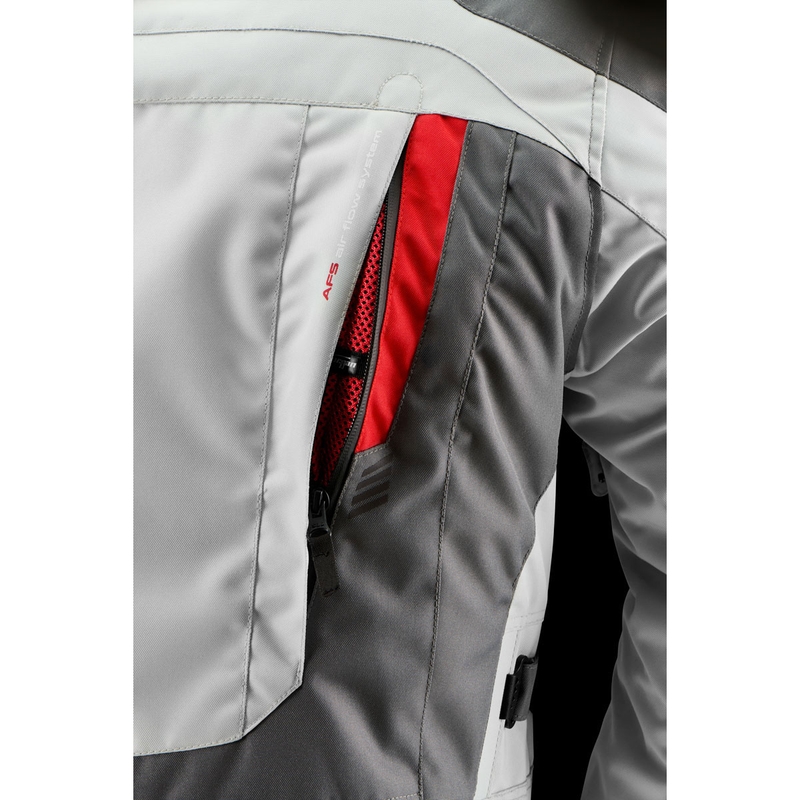 Chaqueta de moto Furygan Apalaches Evo gris-beige-roja