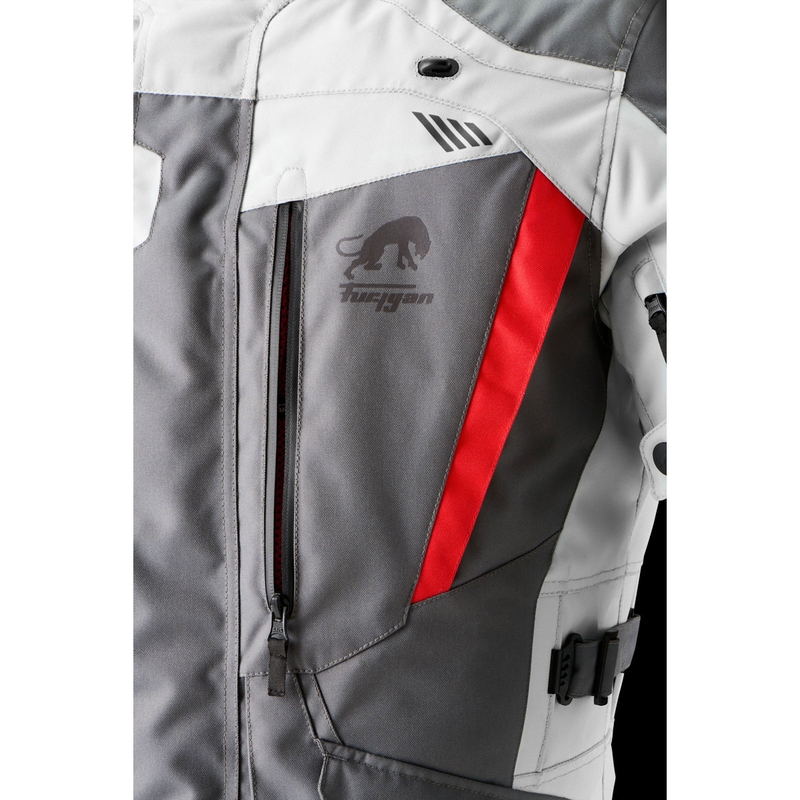 Chaqueta de moto Furygan Apalaches Evo gris-beige-roja