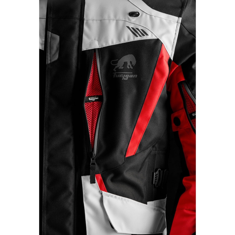 Chaqueta de moto Furygan Apalaches Evo negra-beige-roja