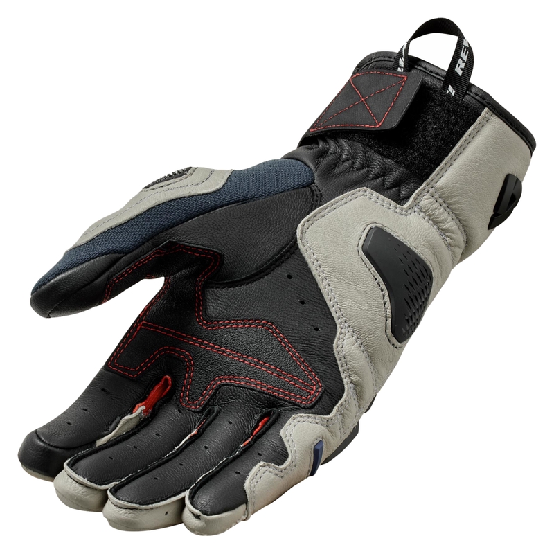 Guantes de moto Revit Sand 5 color plata y rojo