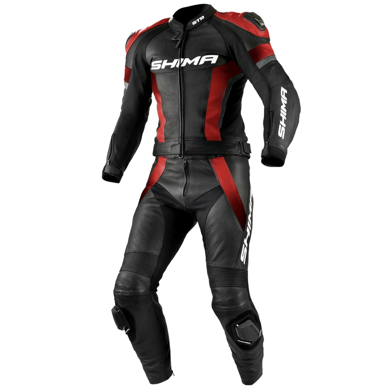 Mono de moto Shima STR negro y rojo liquidación