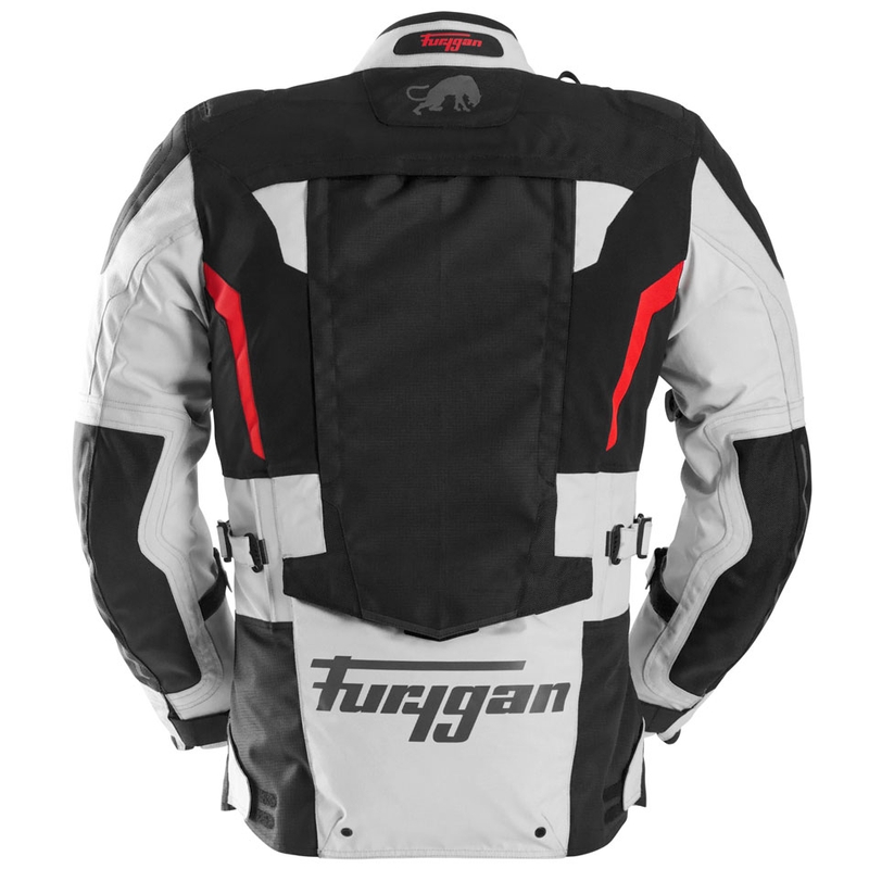 Chaqueta de moto Furygan Montroc Kevlar® Primaloft® 3IN1+ negra-beige-roja