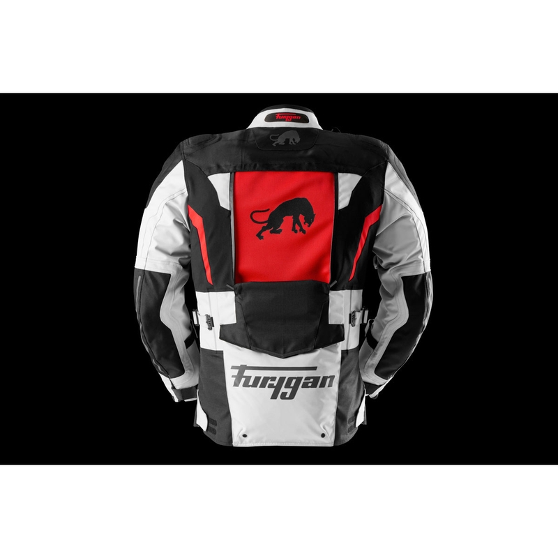 Chaqueta de moto Furygan Montroc Kevlar® Primaloft® 3IN1+ negra-beige-roja