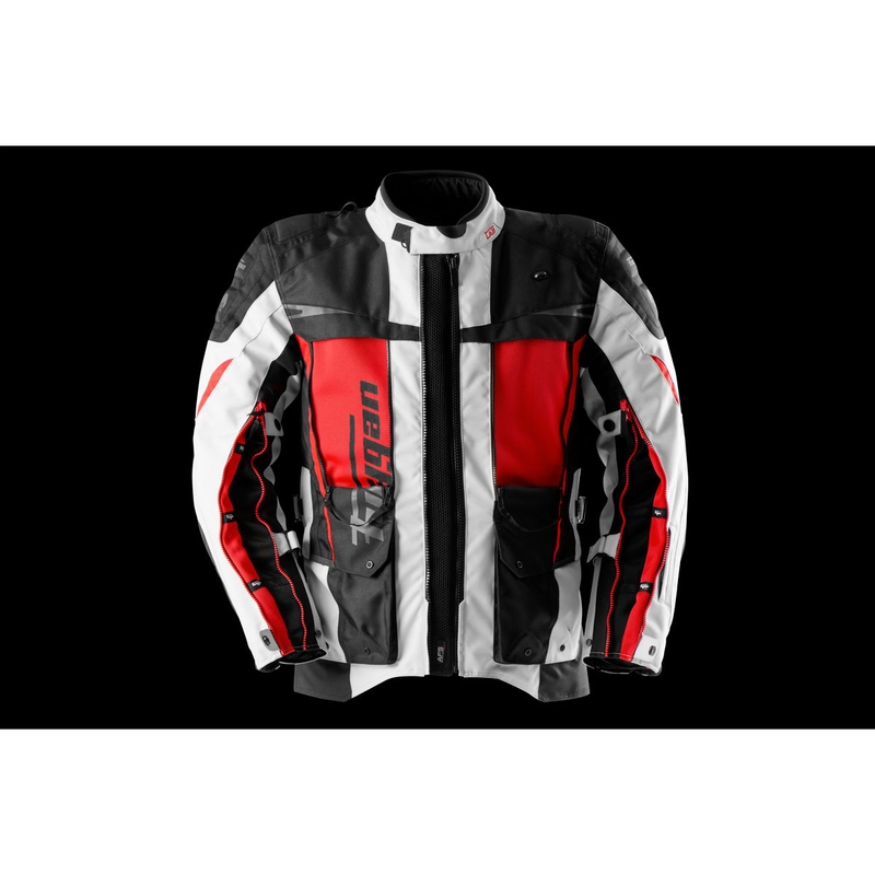 Chaqueta de moto Furygan Montroc Kevlar® Primaloft® 3IN1+ negra-beige-roja