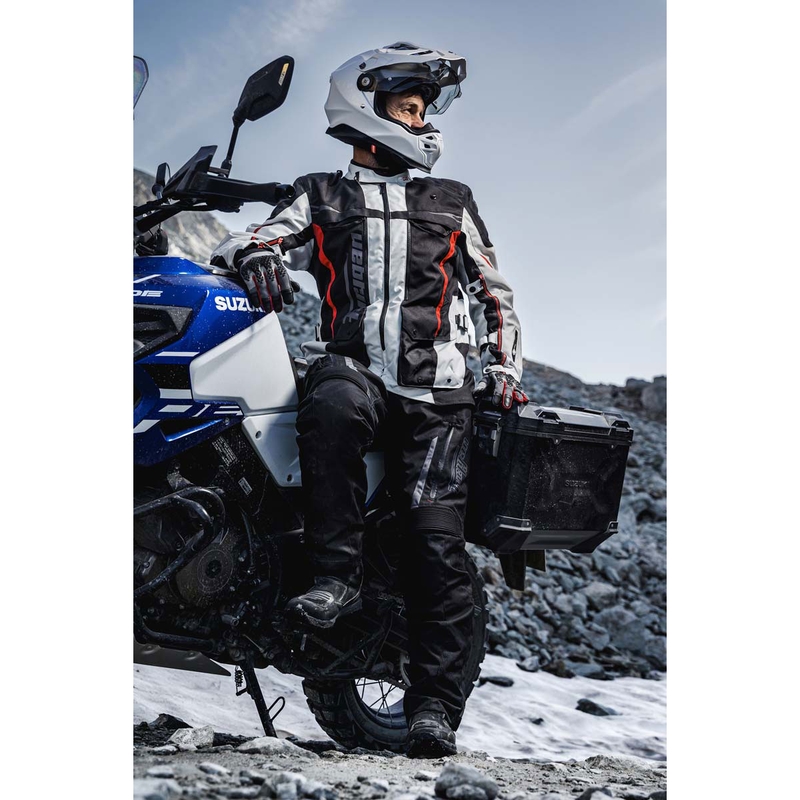 Chaqueta de moto Furygan Montroc Kevlar® Primaloft® 3IN1+ negra-beige-roja