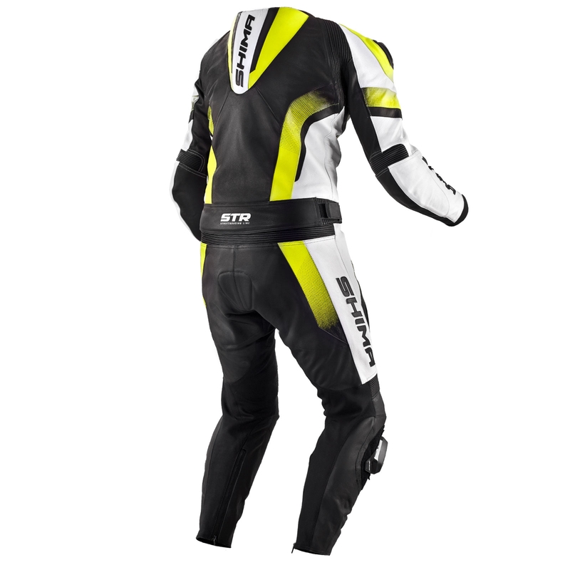 Mono de moto Shima STR negro-blanco-amarillo fluorescente liquidación