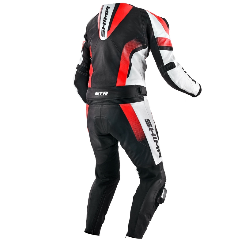Mono de moto Shima STR negro-blanco-rojo fluo liquidación