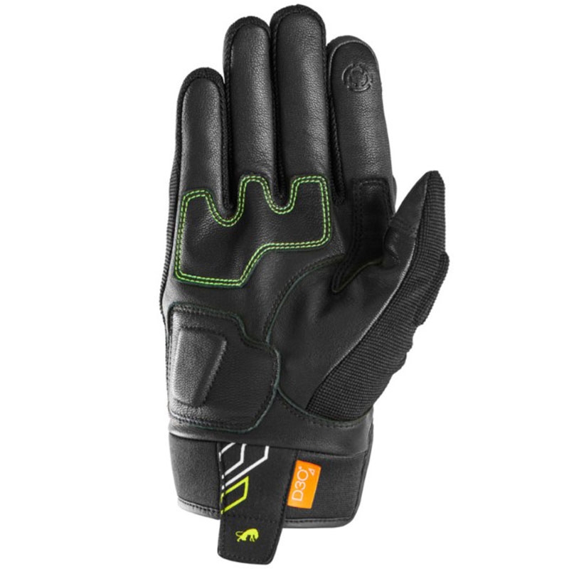 Guantes de moto Furygan Jet Neon D3O negro-blanco-amarillo fluo