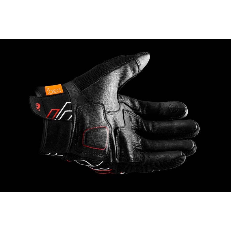 Guantes de moto Furygan Jet Neon D3O negro-blanco-rojo