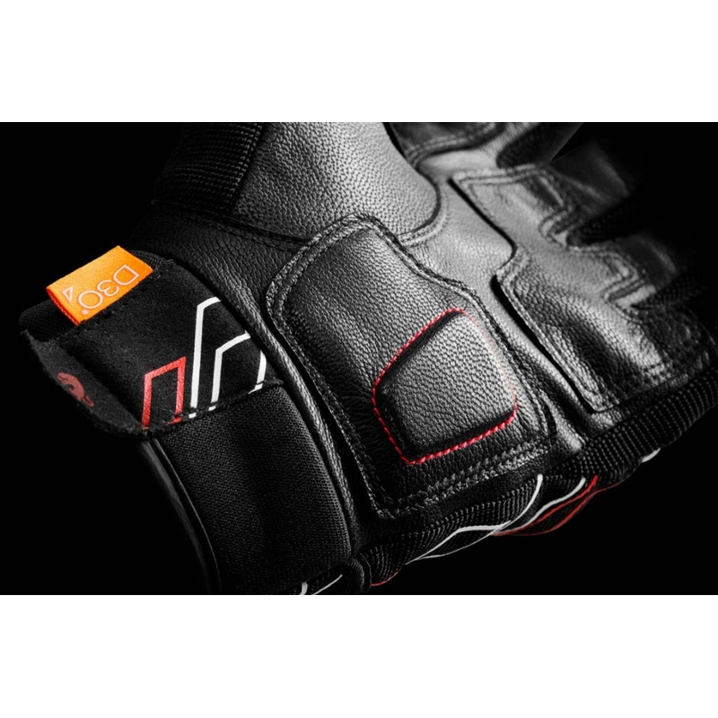 Guantes de moto Furygan Jet Neon D3O negro-blanco-rojo