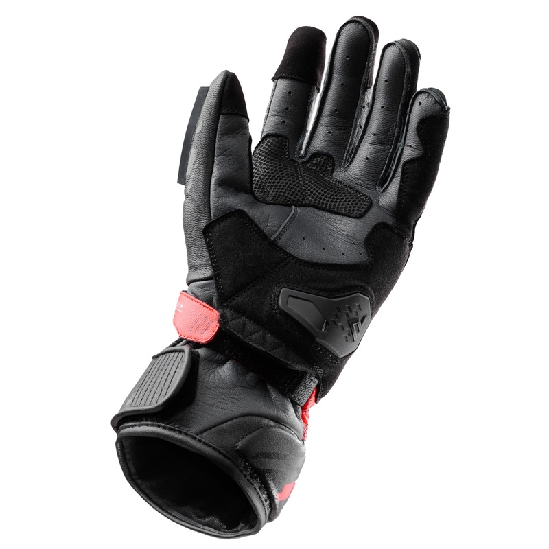 Guantes de moto Rebelhorn Viper negro-gris-rojo fluo