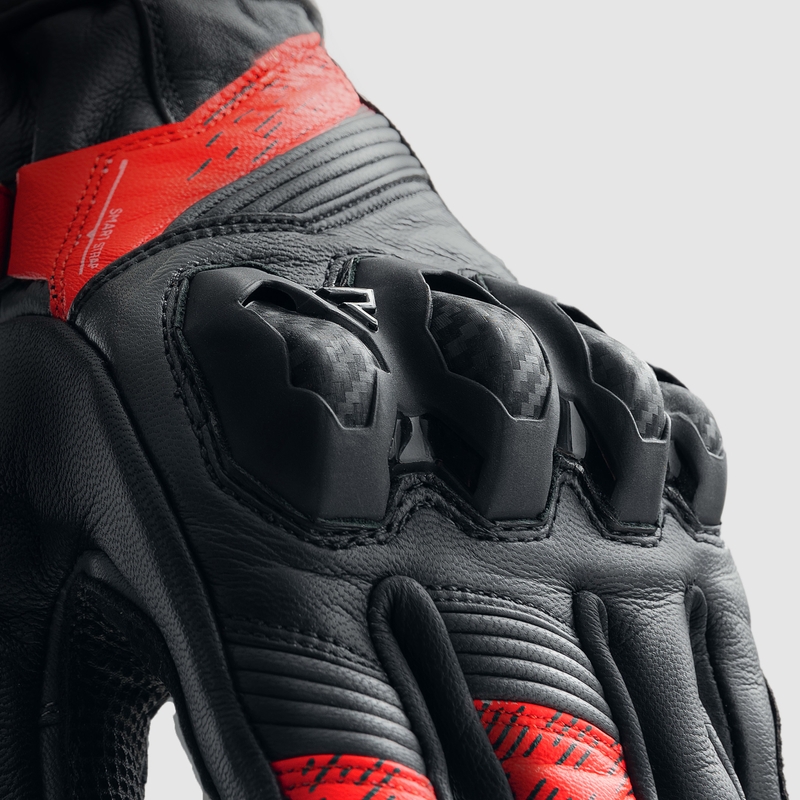 Guantes de moto Rebelhorn Viper negro-gris-rojo fluo