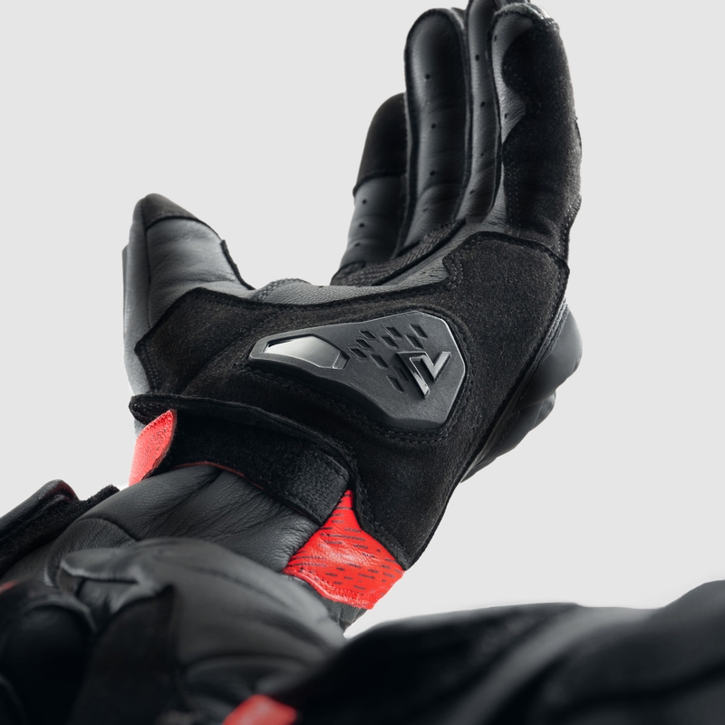 Guantes de moto Rebelhorn Viper negro-gris-rojo fluo