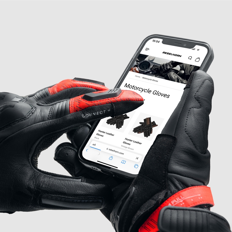 Guantes de moto Rebelhorn Viper negro-gris-rojo fluo