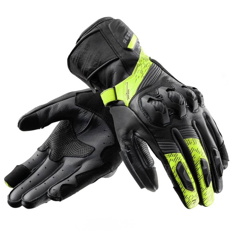 Guantes de moto Rebelhorn Viper negro-gris-amarillo fluo