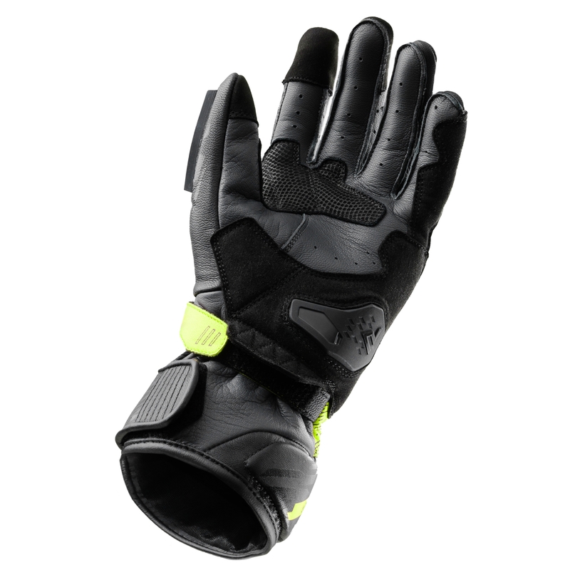Guantes de moto Rebelhorn Viper negro-gris-amarillo fluo