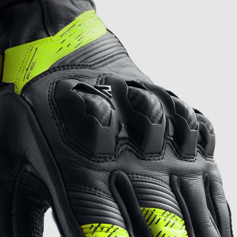 Guantes de moto Rebelhorn Viper negro-gris-amarillo fluo