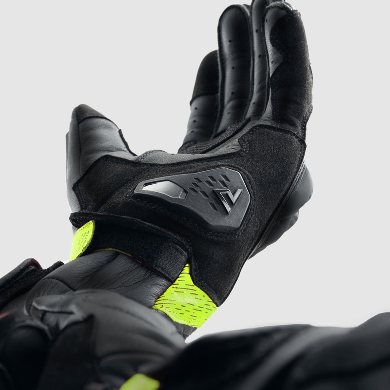 Guantes de moto Rebelhorn Viper negro-gris-amarillo fluo