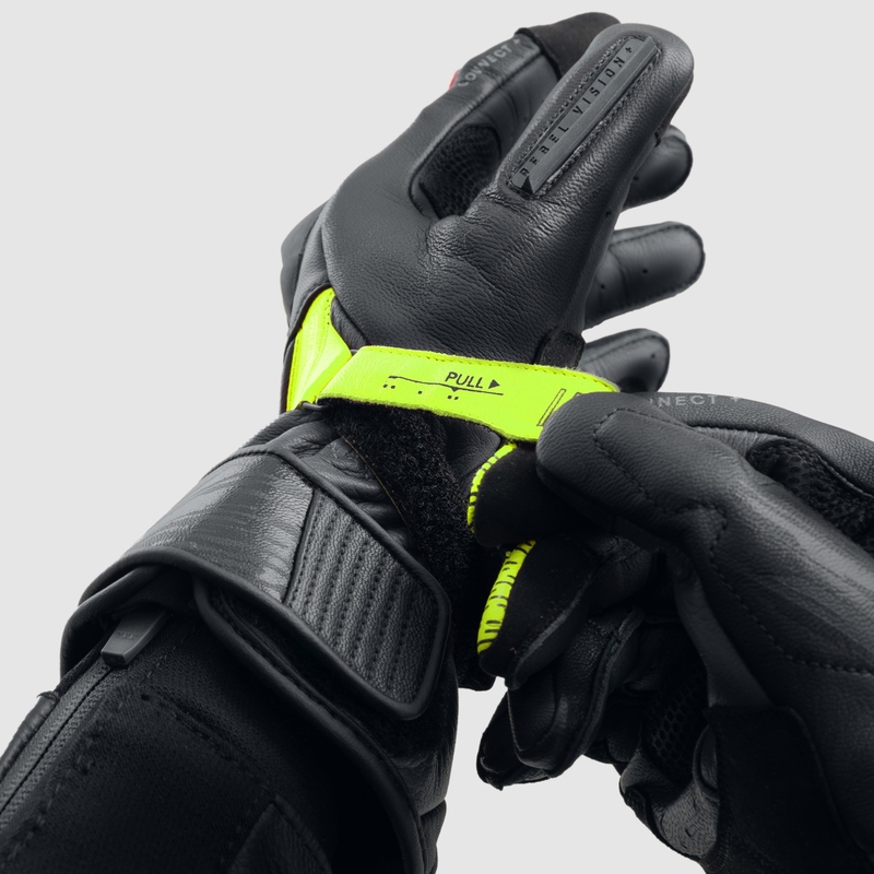 Guantes de moto Rebelhorn Viper negro-gris-amarillo fluo