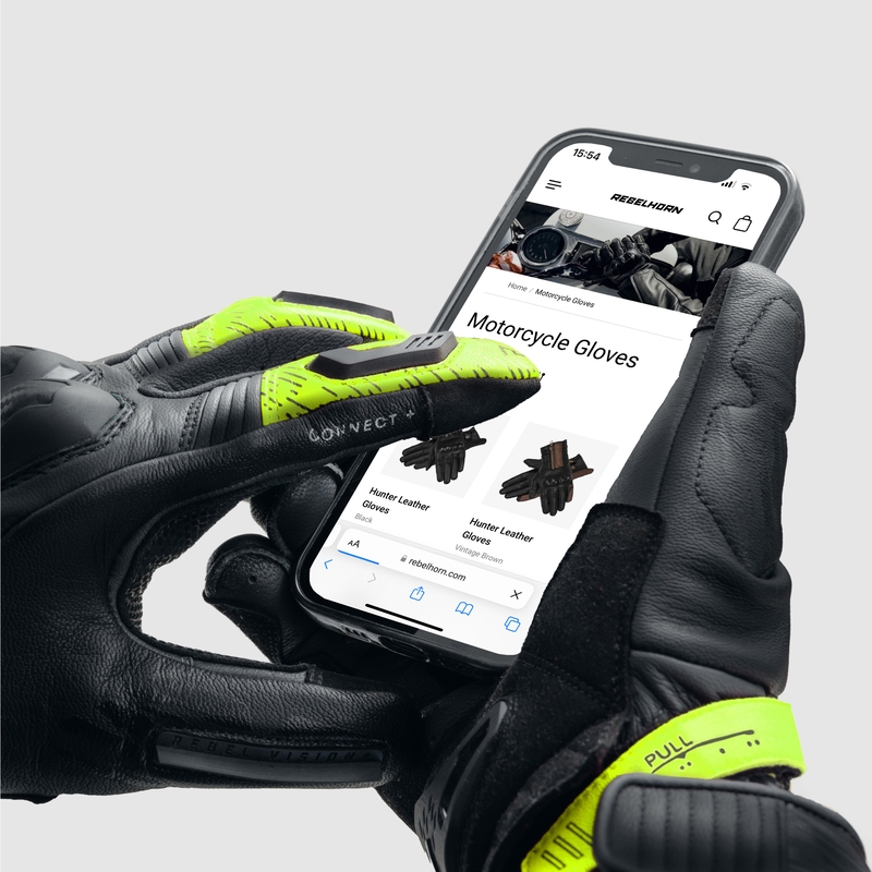 Guantes de moto Rebelhorn Viper negro-gris-amarillo fluo