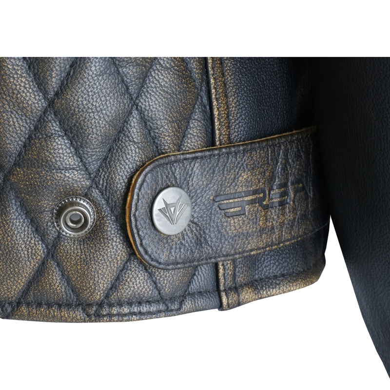 Chaqueta de moto de cuero marrón vintage RSA