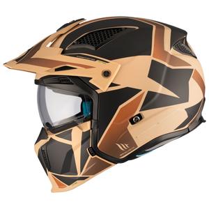 Casco jet MT Streetfighter SV S P1R B9 negro-marrón-beige