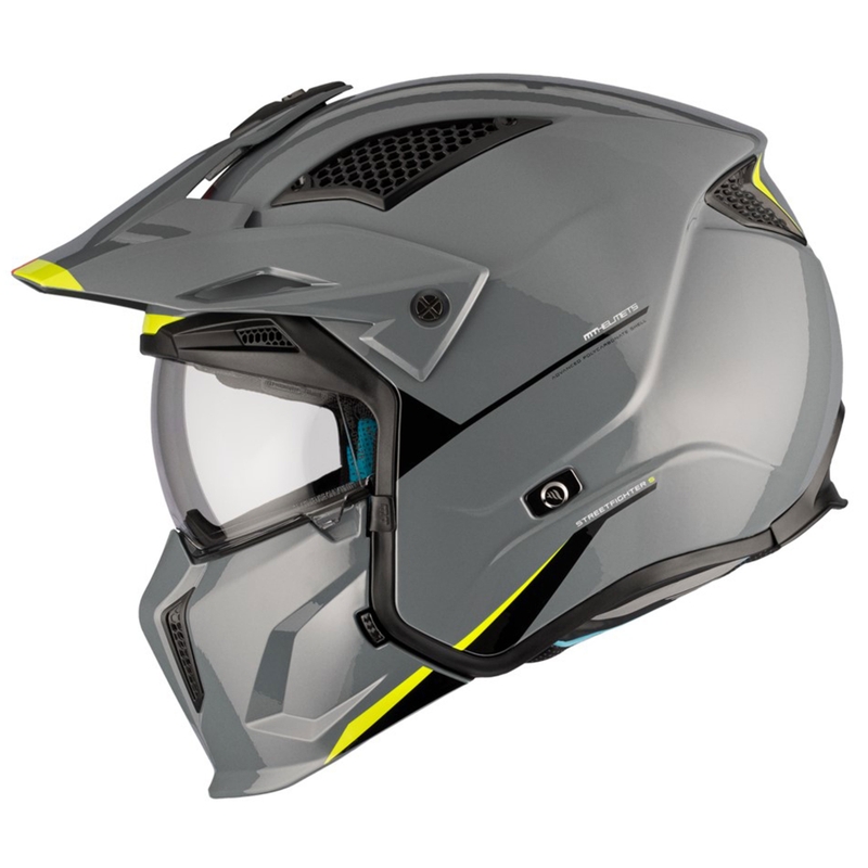 Casco jet MT Streetfighter SV S Solid A22 gris brillante