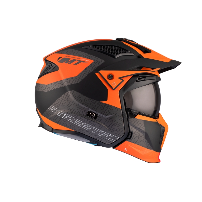 Casco abierto con máscara MT Streetfighter SV Totem B4 negro-gris-naranja