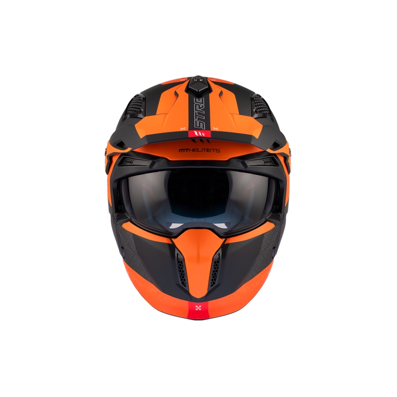 Casco abierto con máscara MT Streetfighter SV Totem B4 negro-gris-naranja
