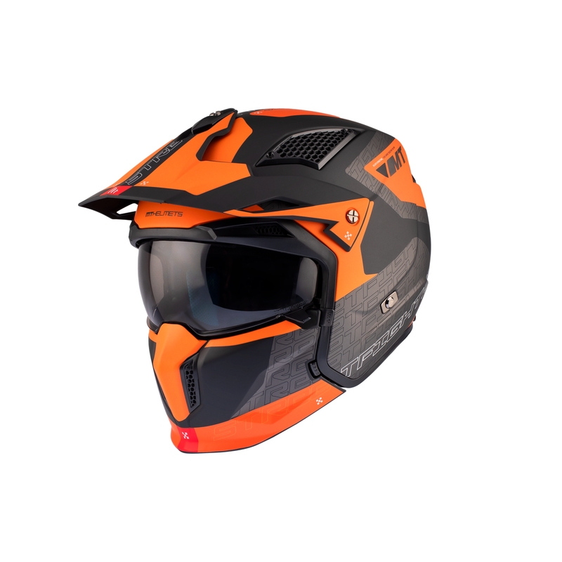 Casco abierto con máscara MT Streetfighter SV Totem B4 negro-gris-naranja